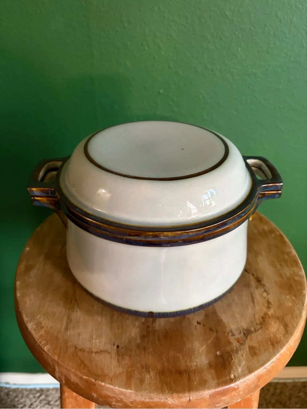 Vintage Covered Casserole 405 by Tema Stoneware Copenhagen 2 QT